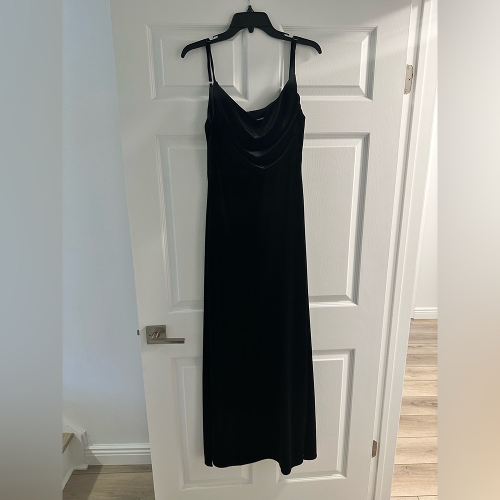 Revelry black velvet gown